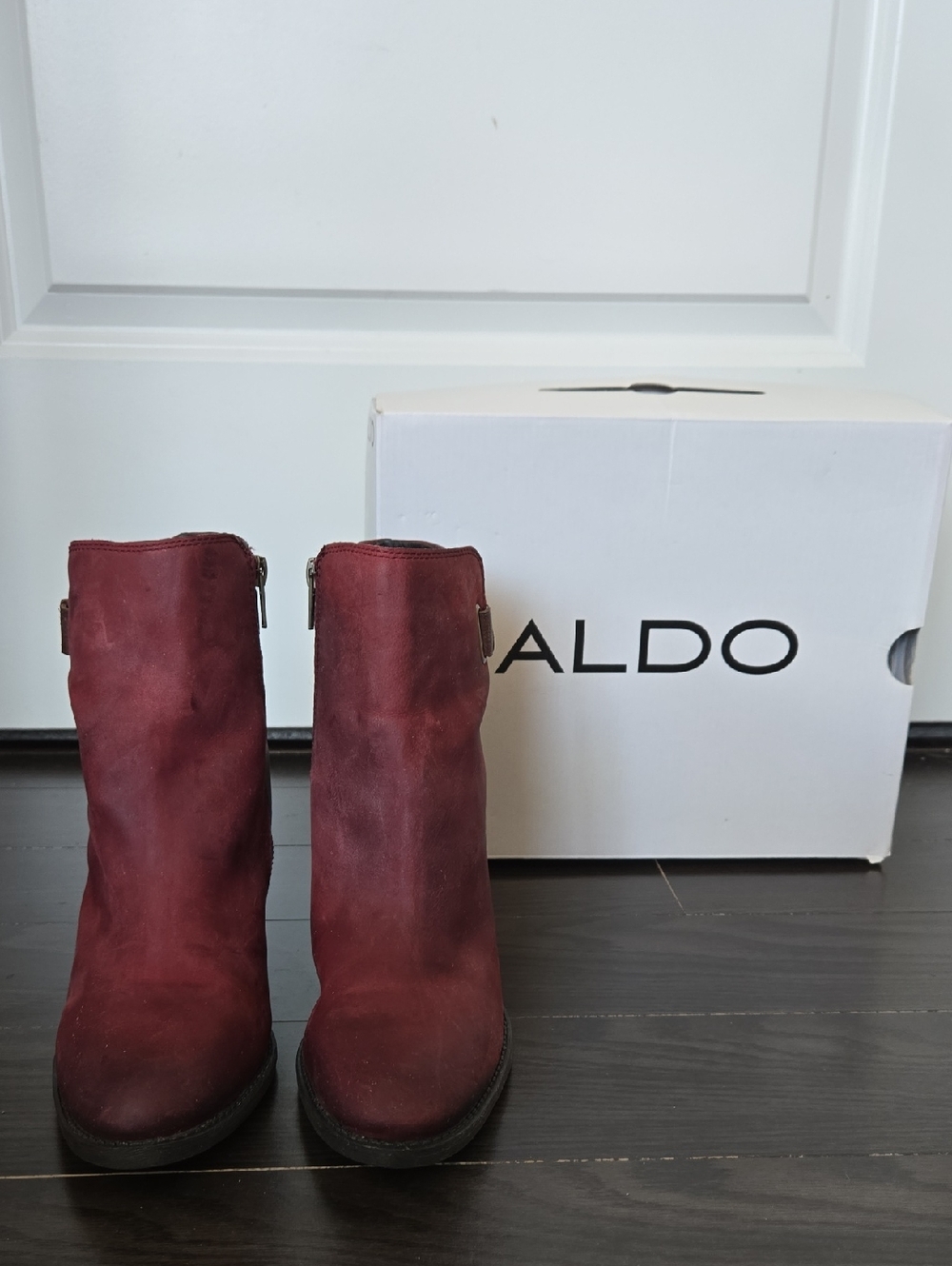 ALDO Salazie Wine Suede Ankle Booties